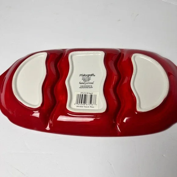 Pfaltzgraff Napoli Hand Painted Divided Snack Plate Ceramic Floral 479-C51-90 - Picture 5 of 7